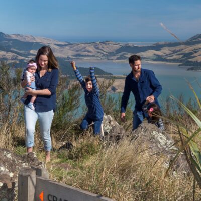 Family walking at the Christchurch Gondola