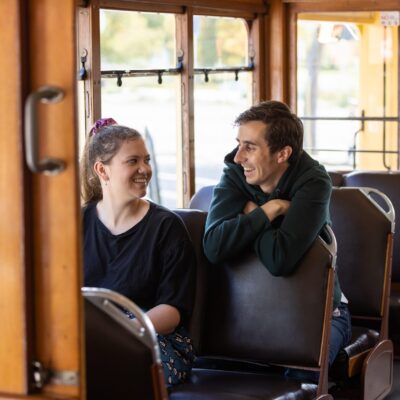 couple at the tram restaurant
